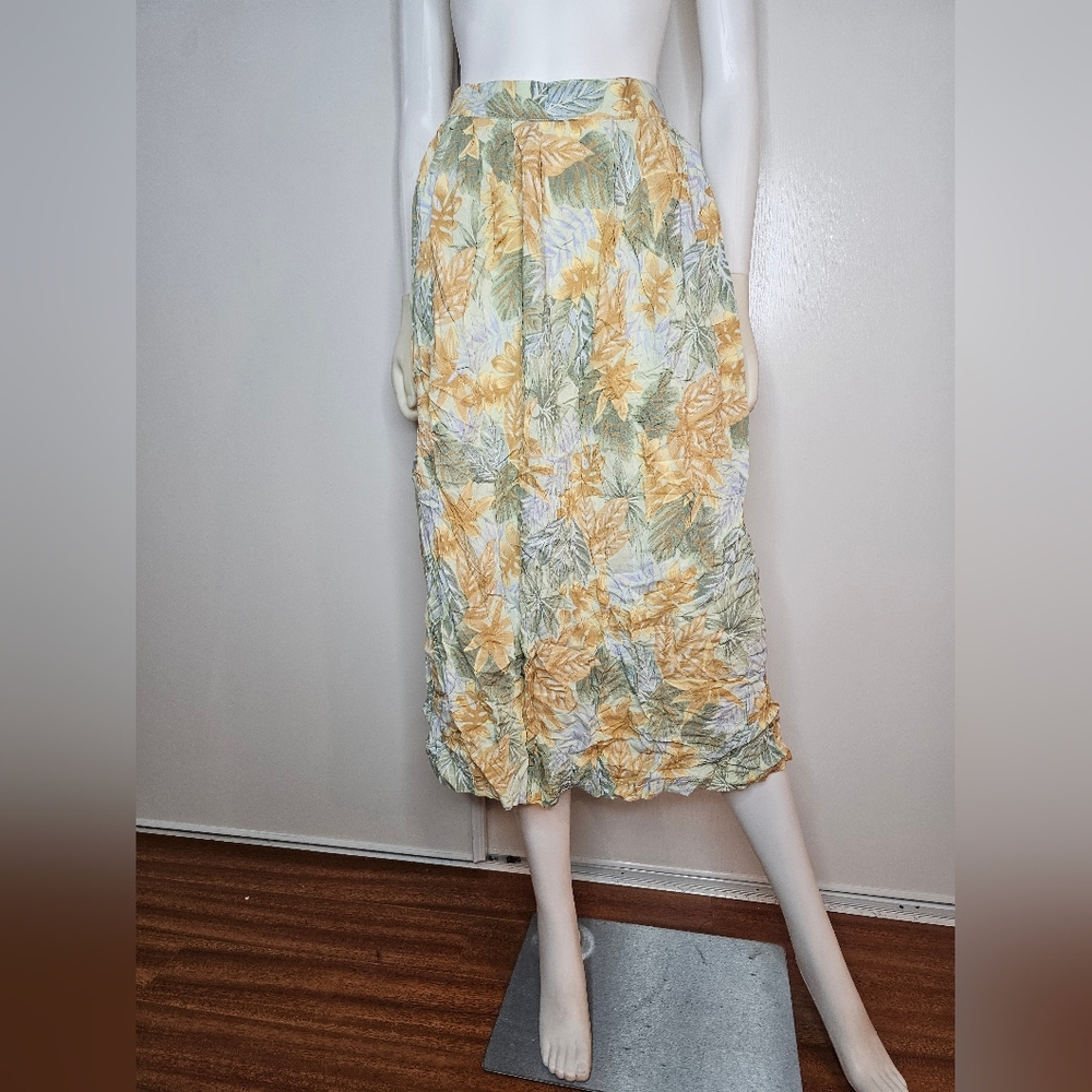 Sag Harbor Yellow and Green Floral Midi Skirt Size S Multi Color - Picture 6 of 9